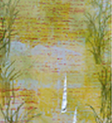 Frances Dorsey, Rice Paddies. fabric, dye, discharge pigment, silverleaf - detail (2004)