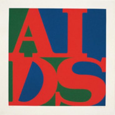 General Idea. AIDS. Screenprint on paper- 762 x 762 mm. Photo courtesy of Koury Wingate Gallery (1987)